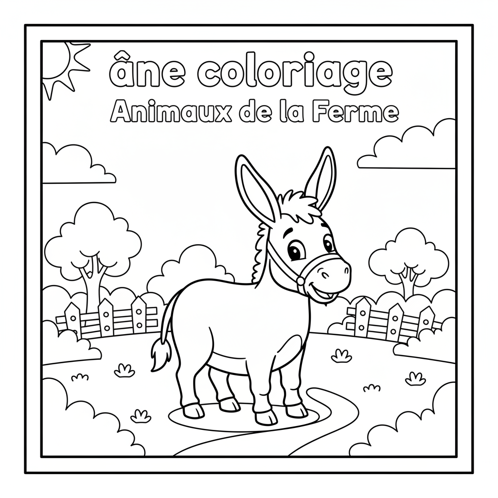 Coloriage âne coloriage 3