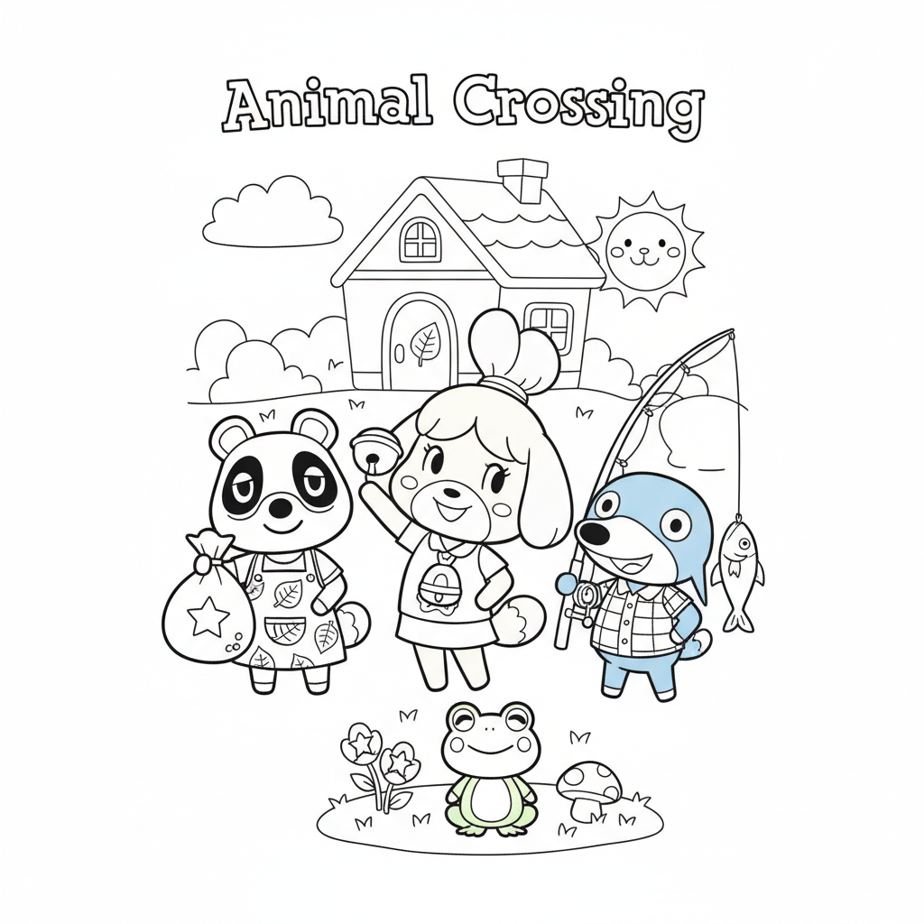 Coloriage animal crossing coloriage 2