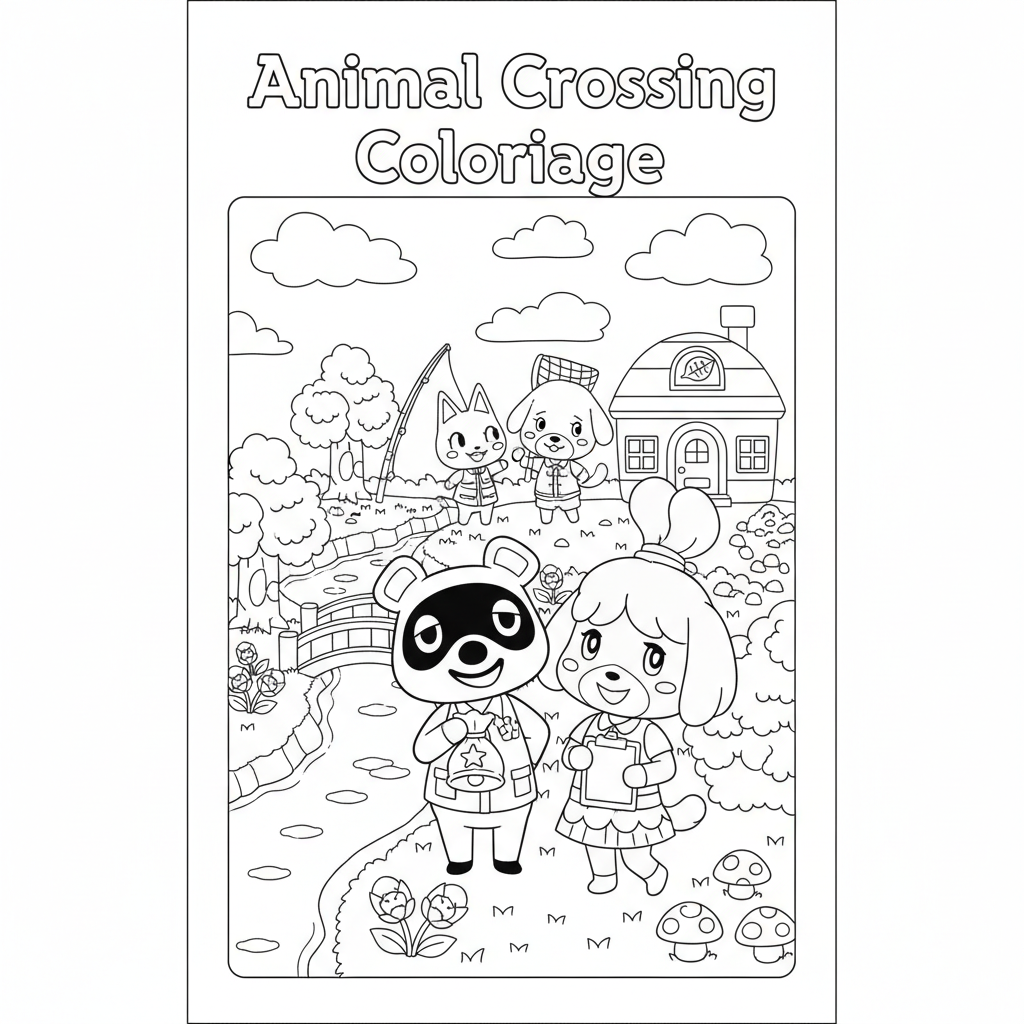 Coloriage animal crossing coloriage 3