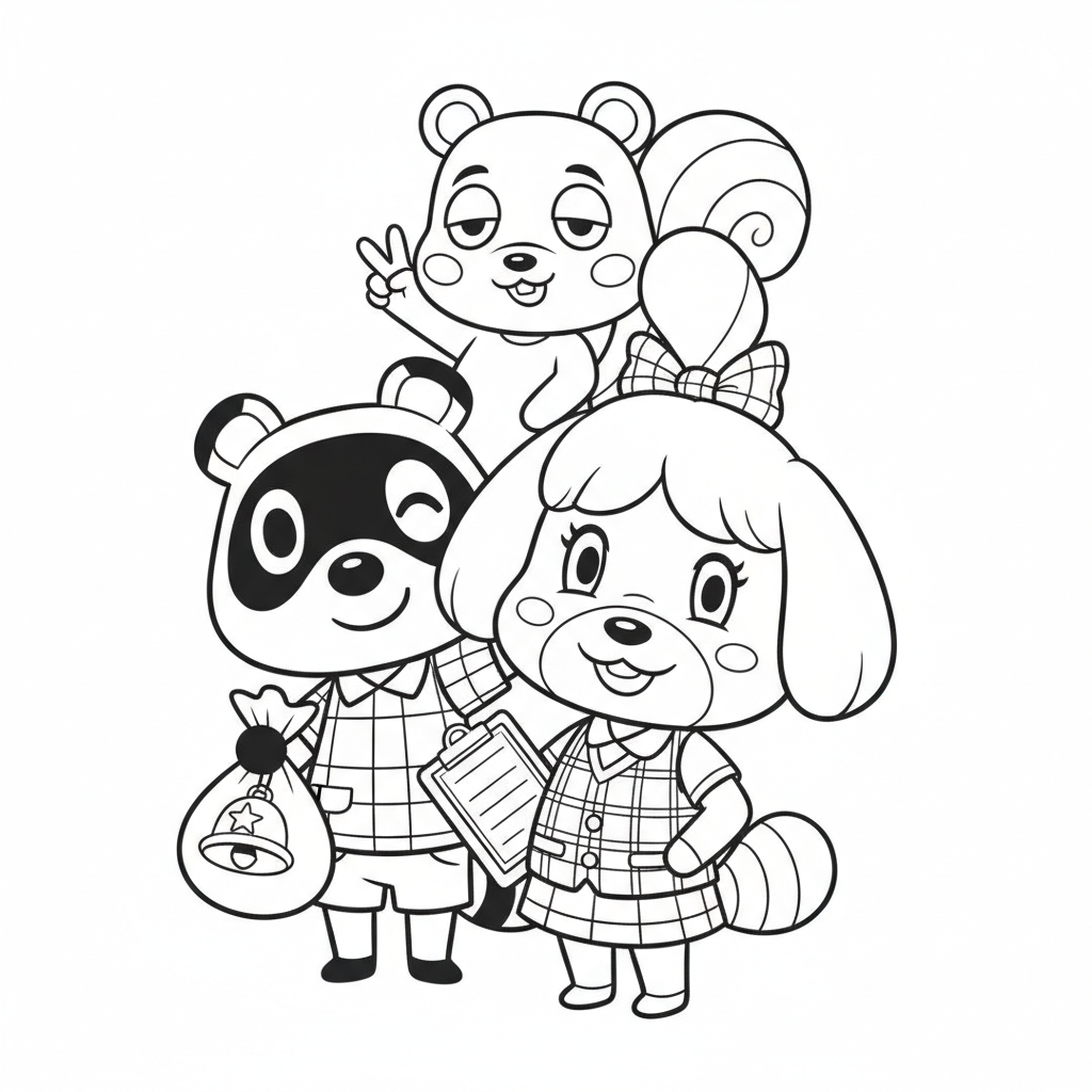 Coloriage animal crossing coloriage 4