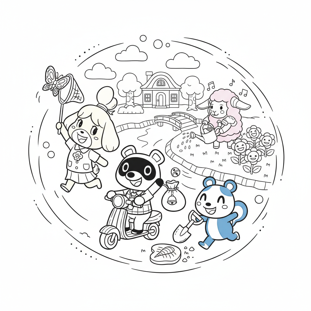 Coloriage animal crossing coloriage 5