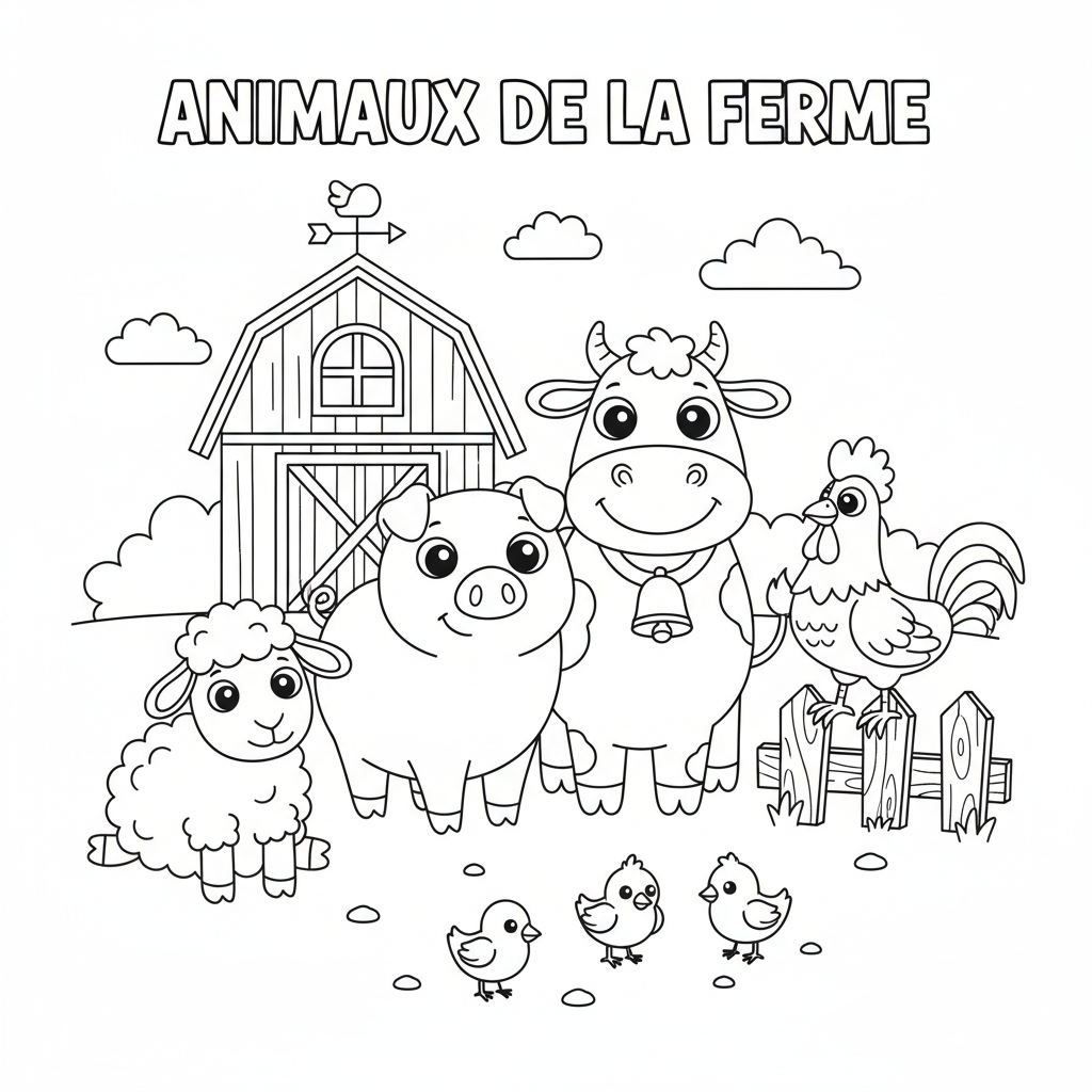 Coloriage Animaux De La Ferme Coloriage Gratuit à Imprimer
