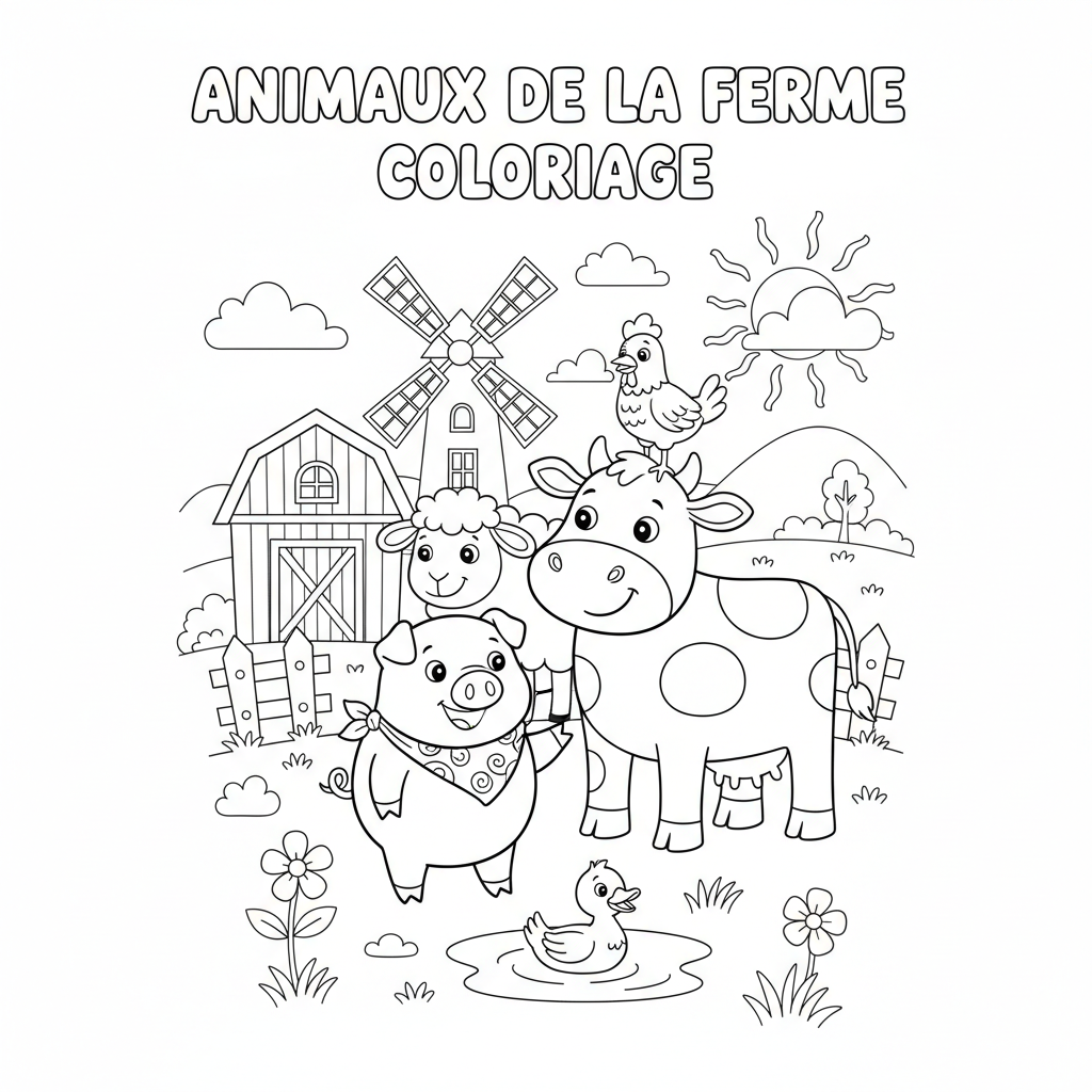 Coloriage animaux de la ferme coloriage 3
