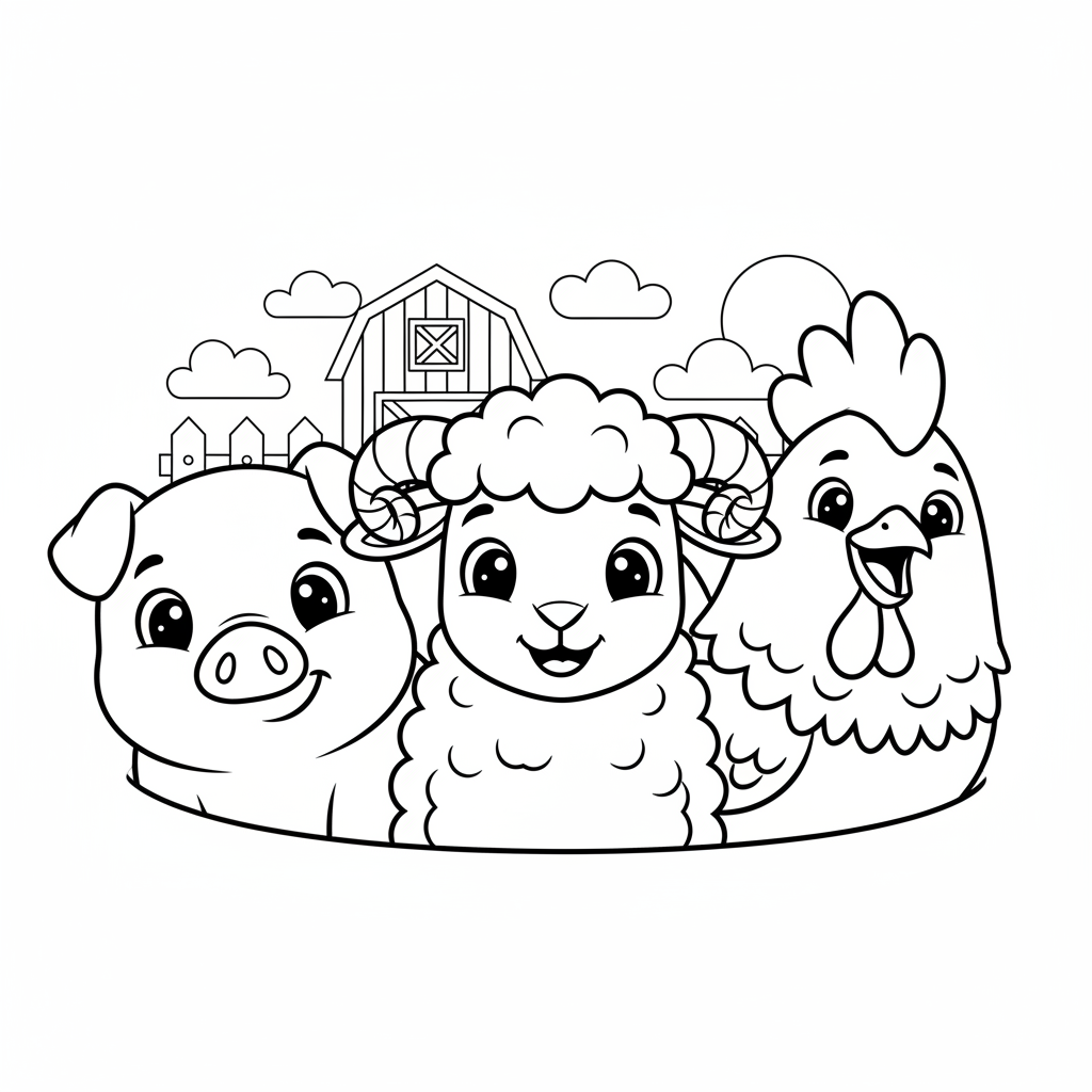 Coloriage animaux de la ferme coloriage 4