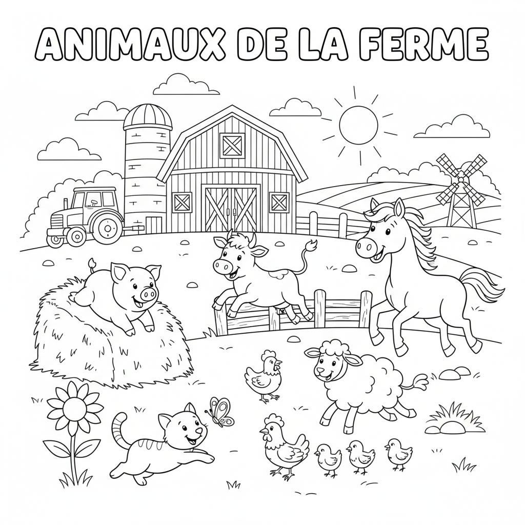 Coloriage animaux de la ferme coloriage 5