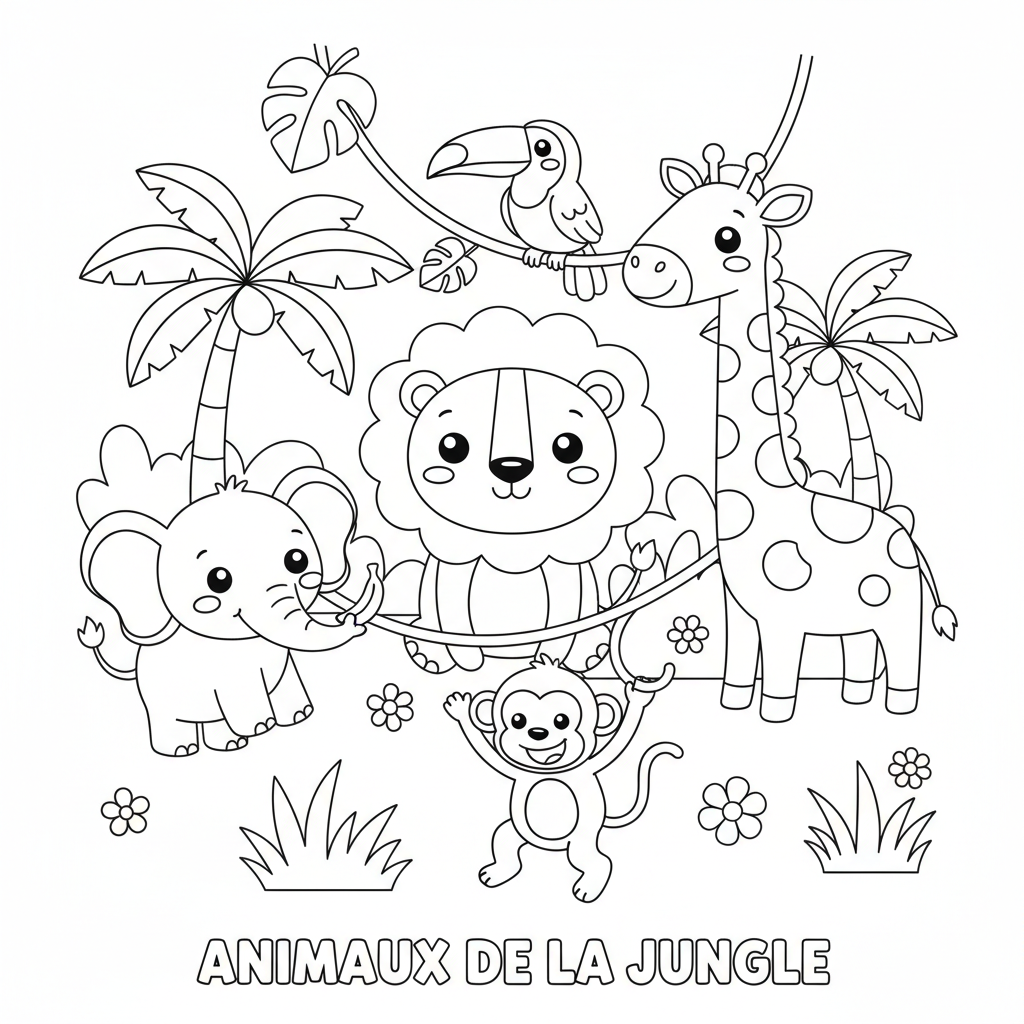 Coloriage Animaux De La Jungle Coloriage à Imprimer Gratuit