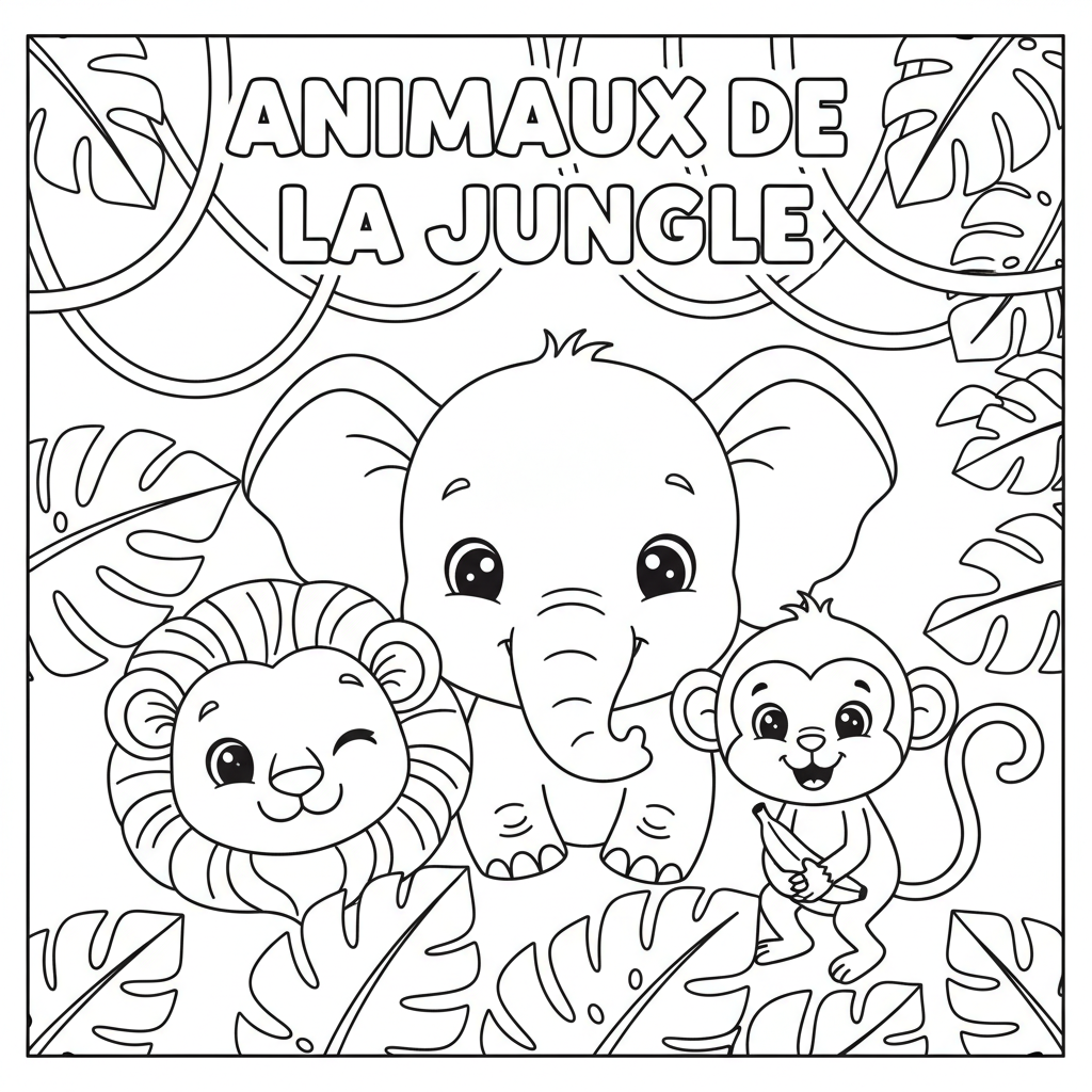 Coloriage animaux de la jungle coloriage 4