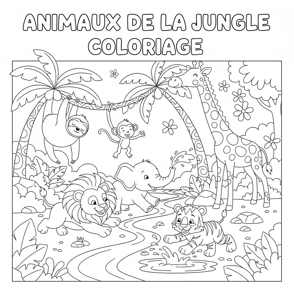 Coloriage animaux de la jungle coloriage 5