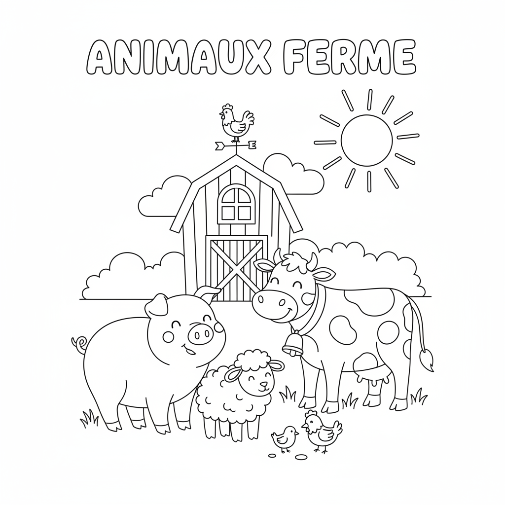 Coloriage Animaux Ferme Coloriage Gratuit à Imprimer