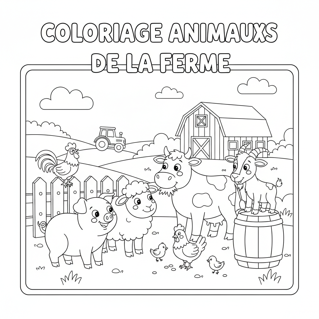 Coloriage animaux ferme coloriage 3