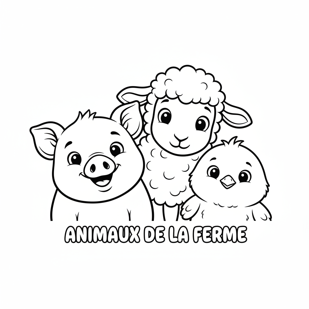 Coloriage animaux ferme coloriage 4