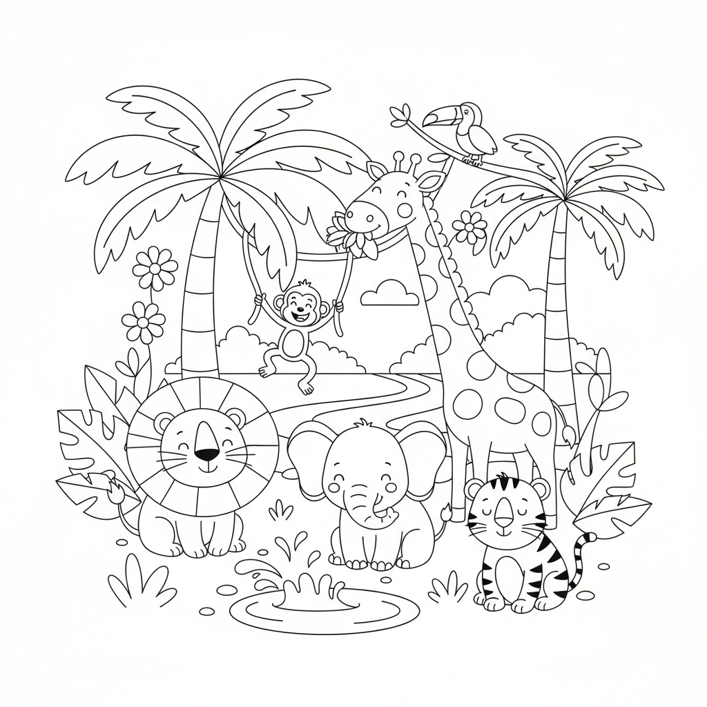 Coloriage animaux jungle coloriage 3