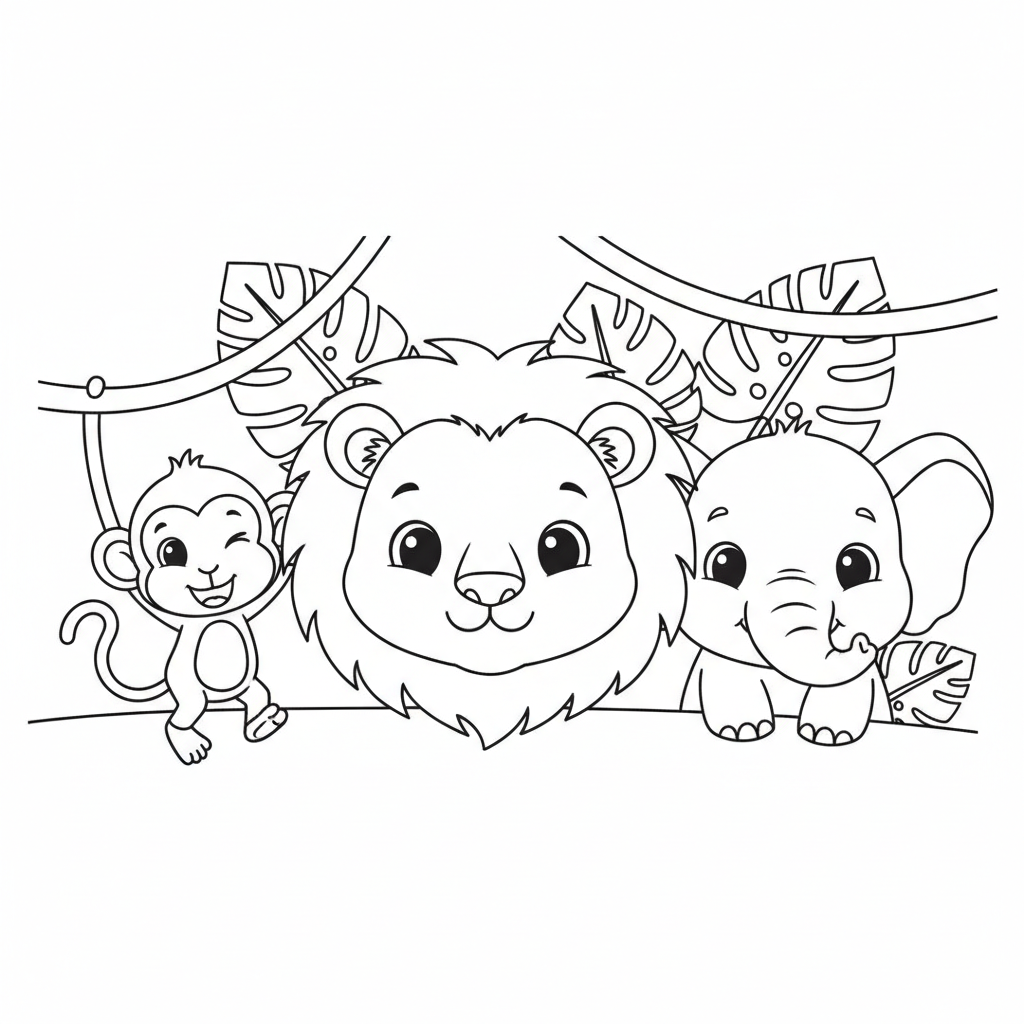 Coloriage animaux jungle coloriage 4
