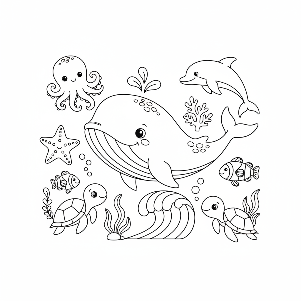 Coloriage animaux marins coloriage 1