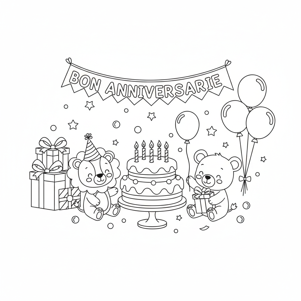 Coloriage Anniversaire Coloriage à Imprimer Gratuitement