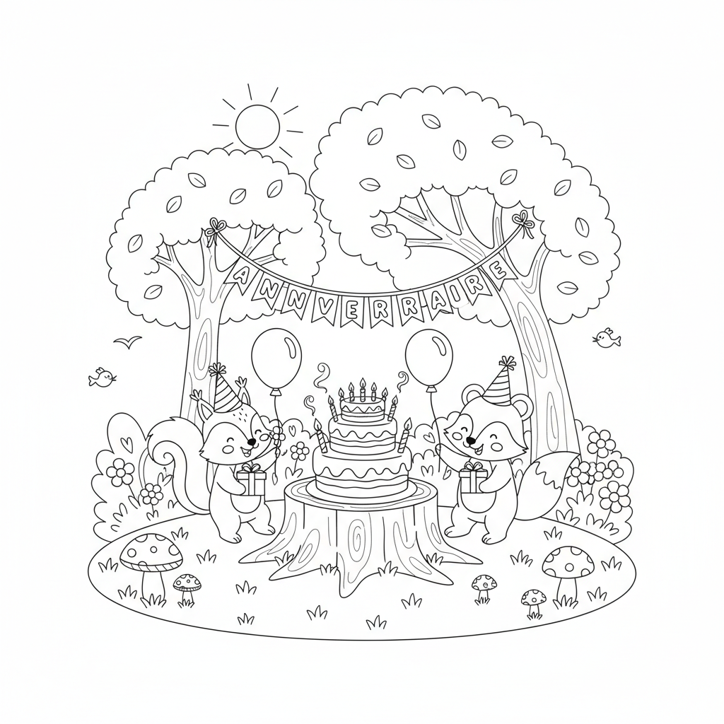 Coloriage anniversaire coloriage 3