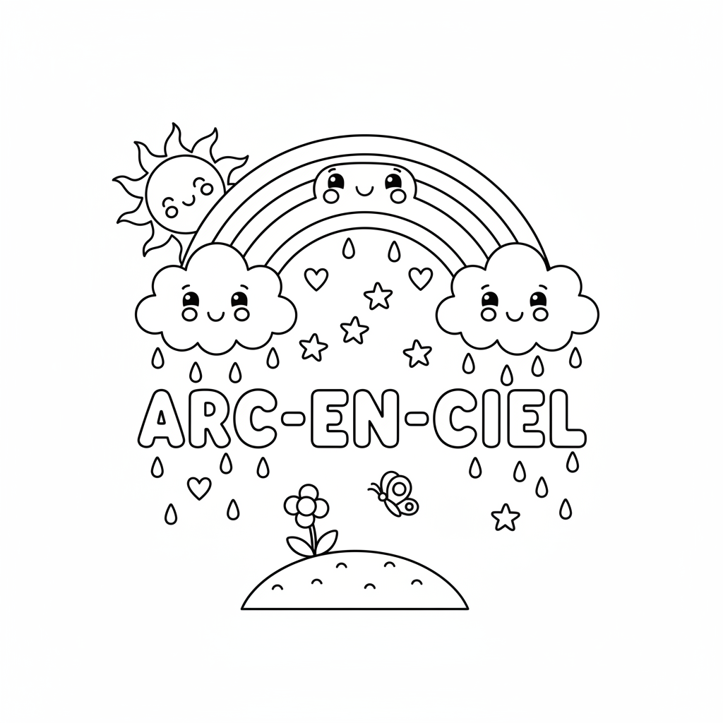Coloriage Arc En Ciel Coloriage Gratuit à Imprimer