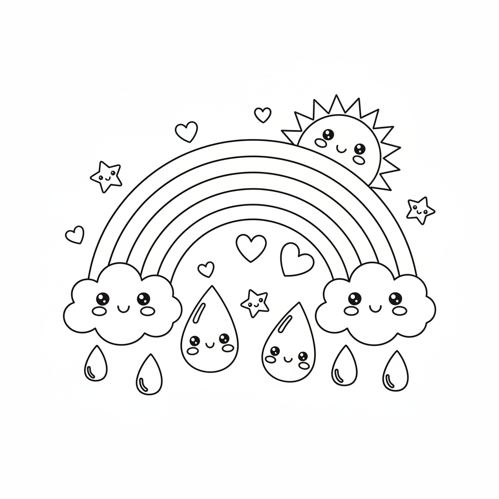 Coloriage arc en ciel coloriage 4