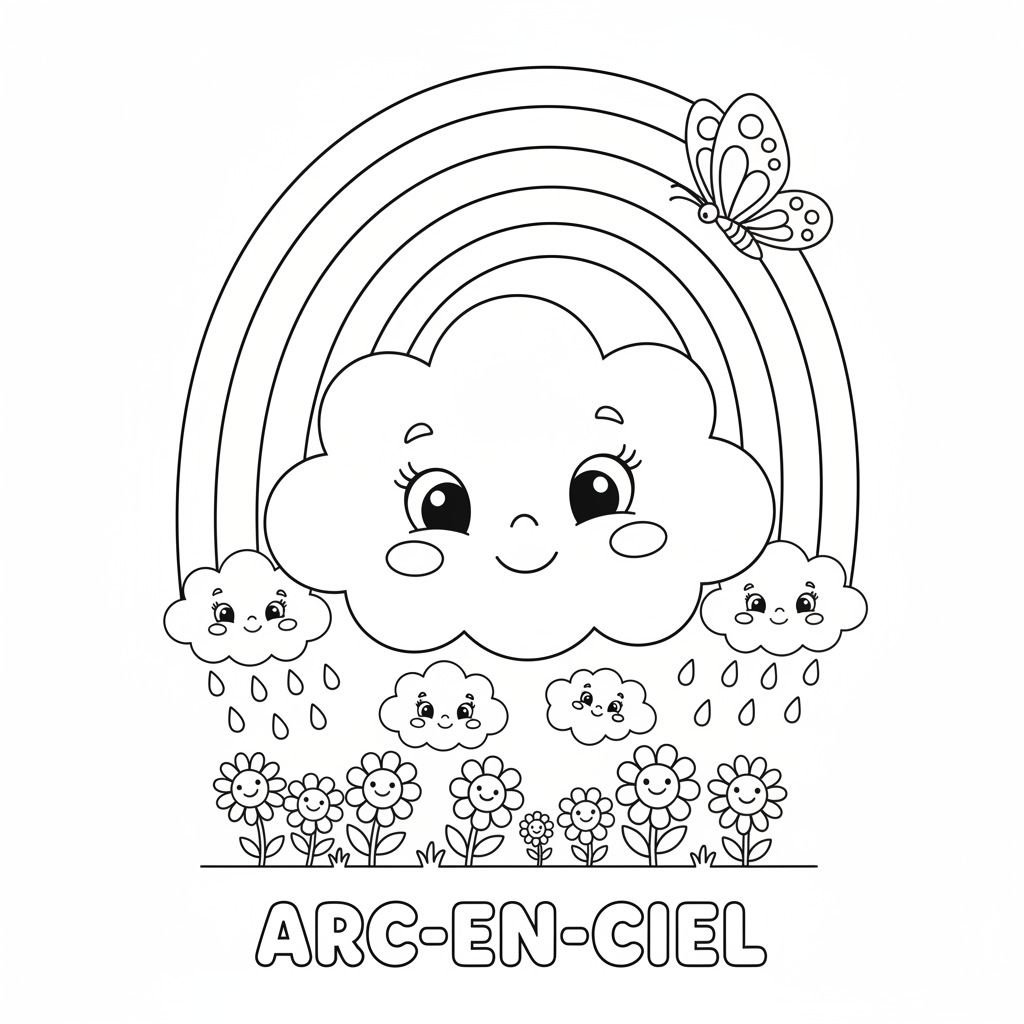 Coloriage arc en ciel coloriage à imprimer 4