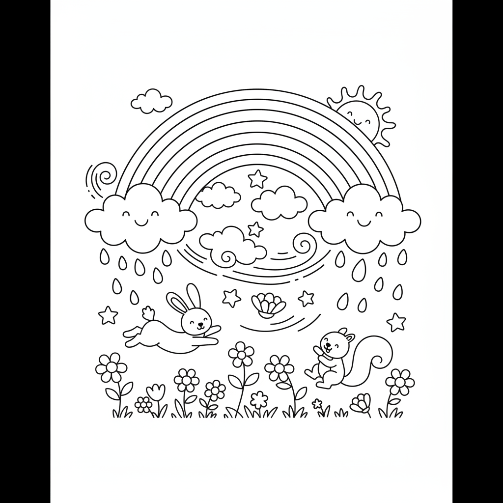 Coloriage arc en ciel coloriage à imprimer 5