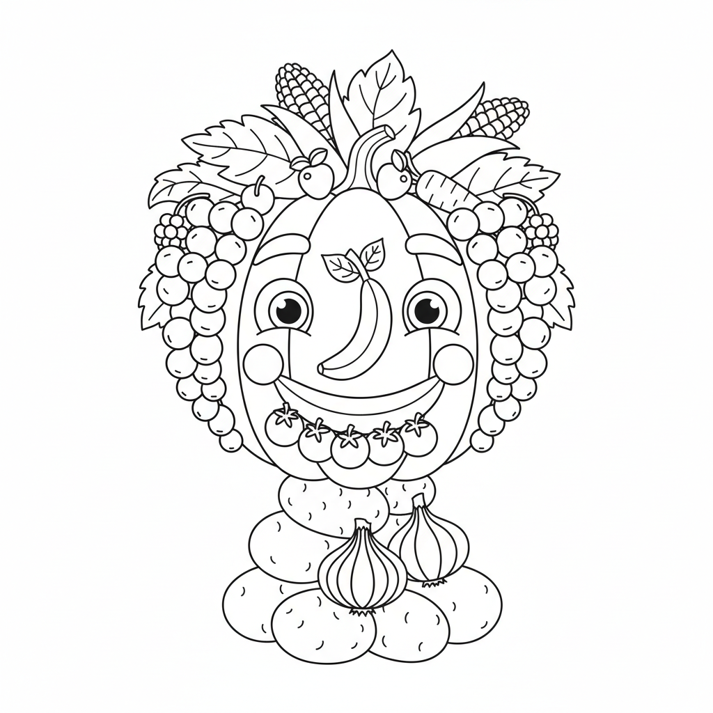 Arcimboldo Coloriage à Imprimer pour Enfants