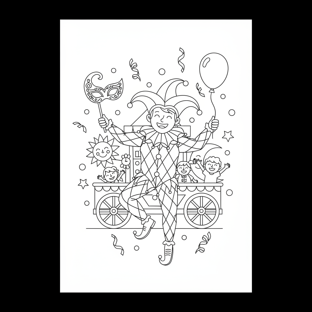 Coloriage arlequin coloriage carnaval 2