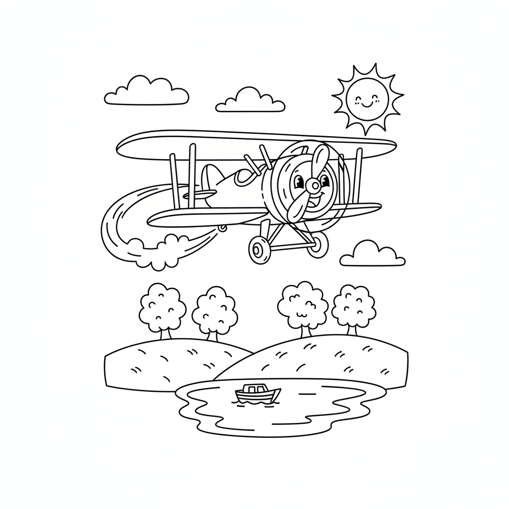 Coloriage avion coloriage à imprimer 3