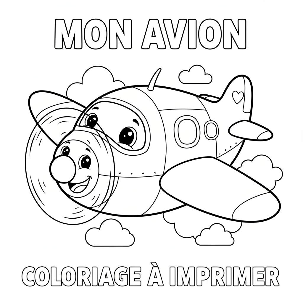 Coloriage avion coloriage à imprimer 4
