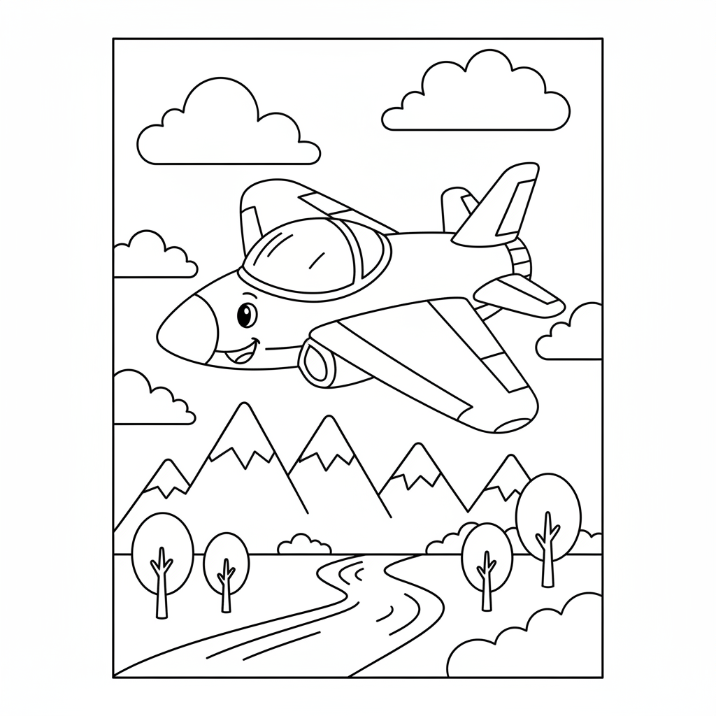Coloriage avion de chasse coloriage 3