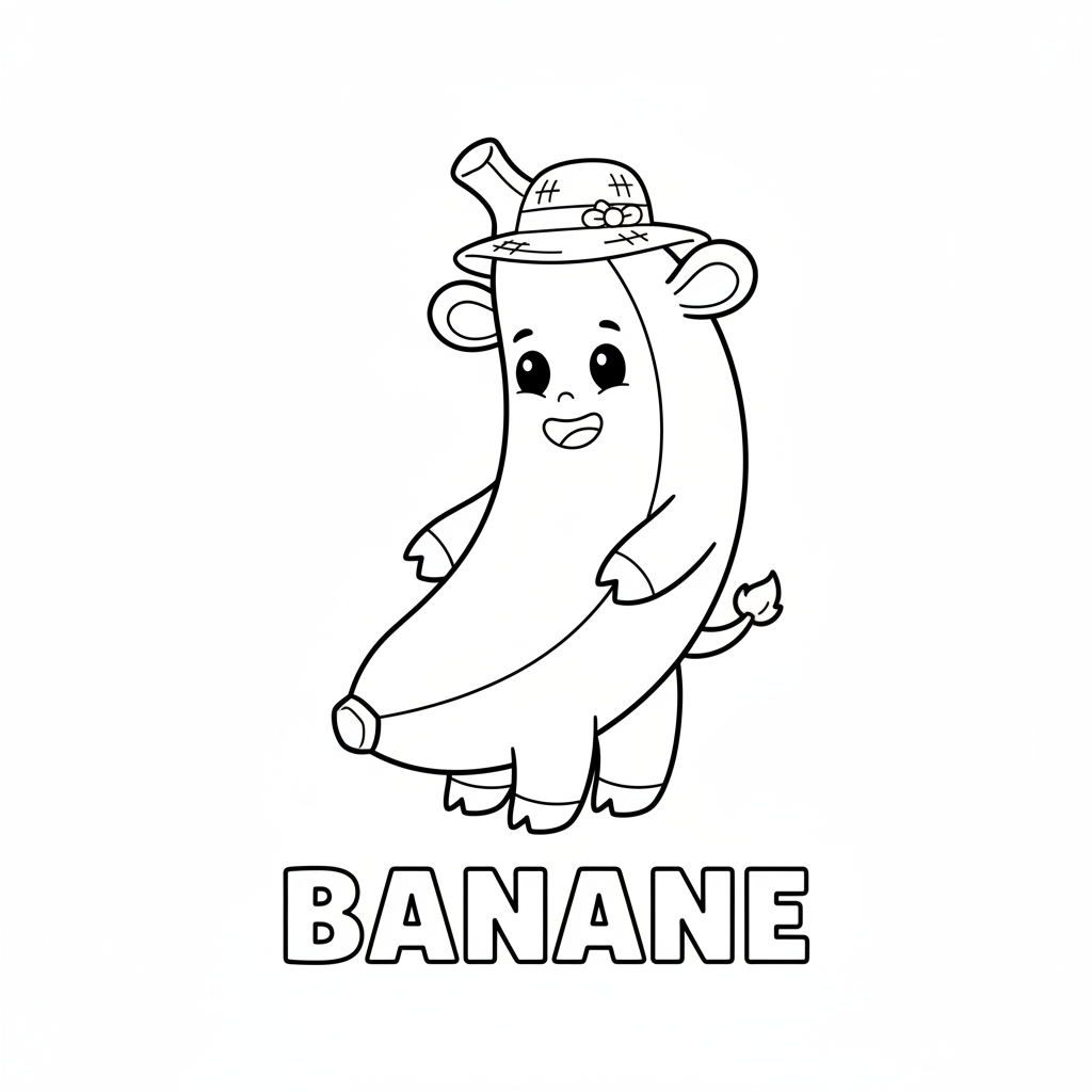 Banane Coloriage à Imprimer Gratuitement pour Enfants