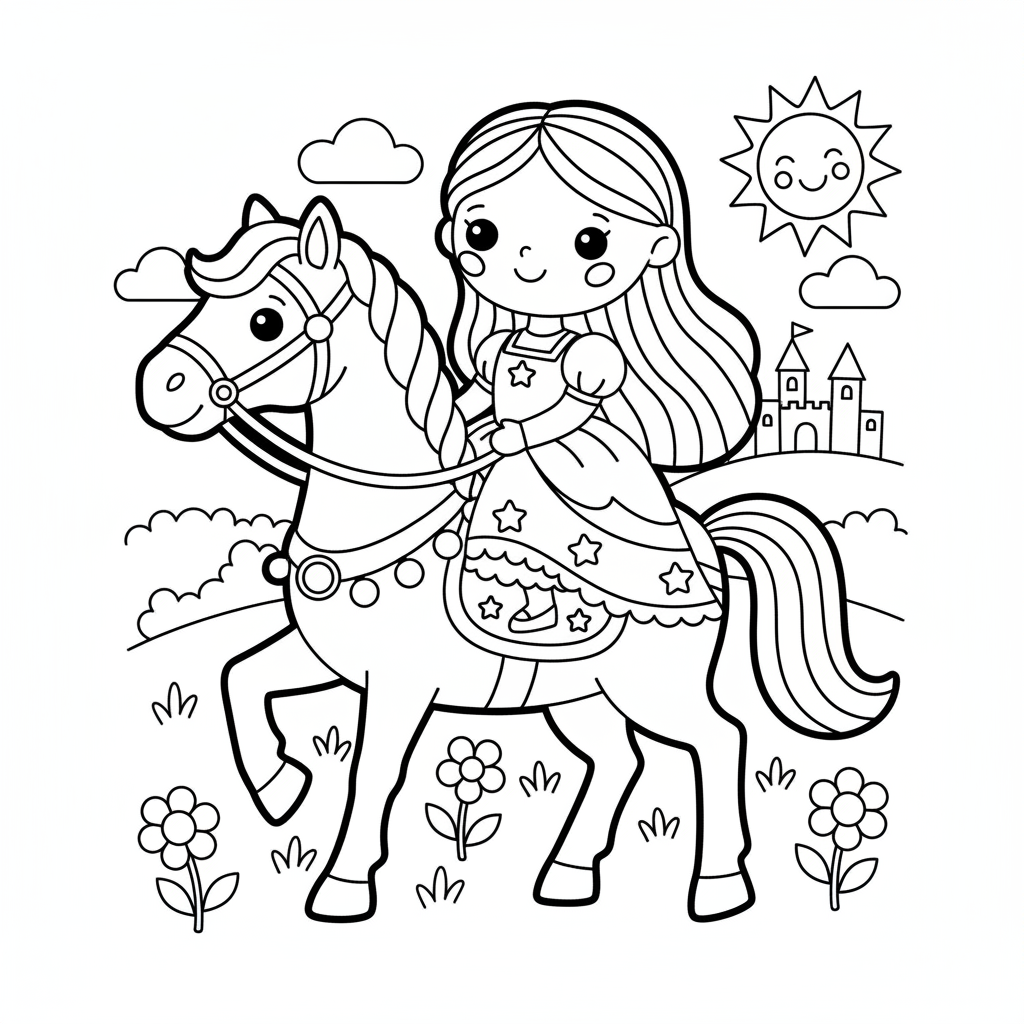 Coloriage barbie cheval coloriage
