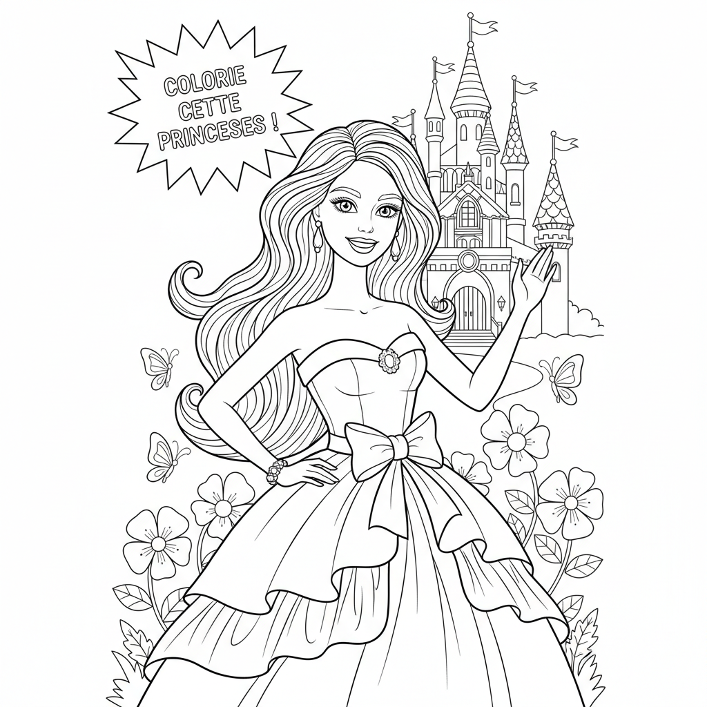 Coloriage barbie coloriage à imprimer 2
