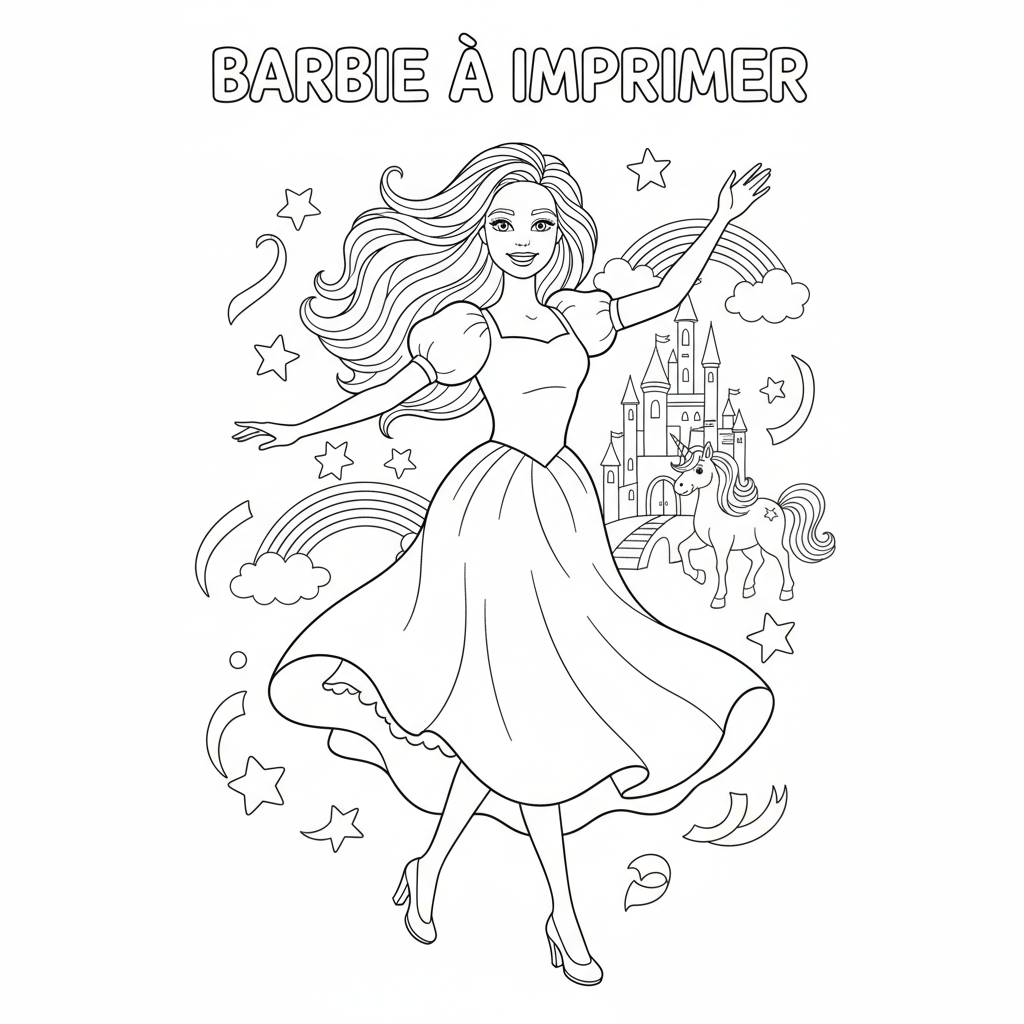 Coloriage barbie coloriage à imprimer 5
