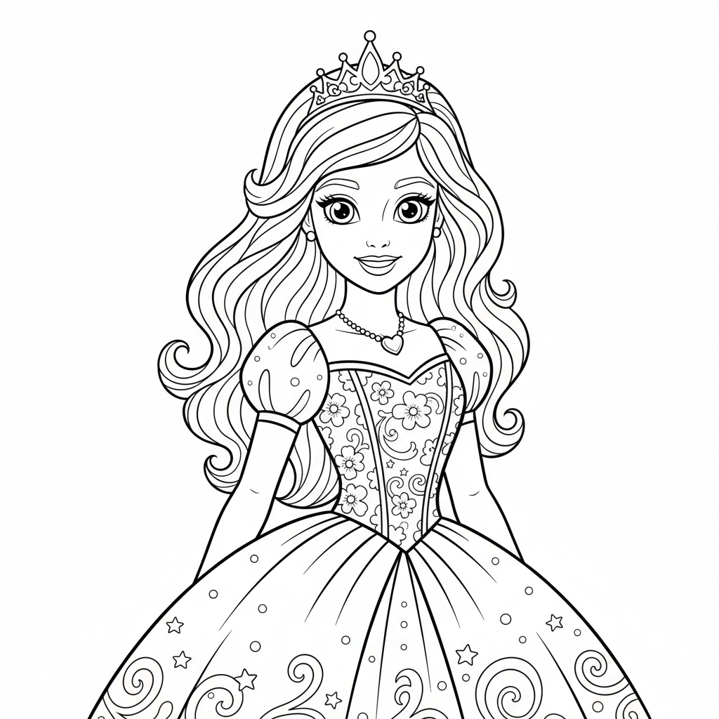 Coloriage barbie coloriage princesse 4