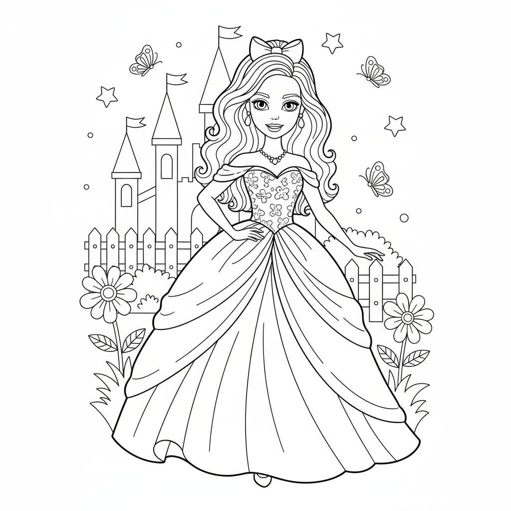 Coloriage barbie en coloriage 2