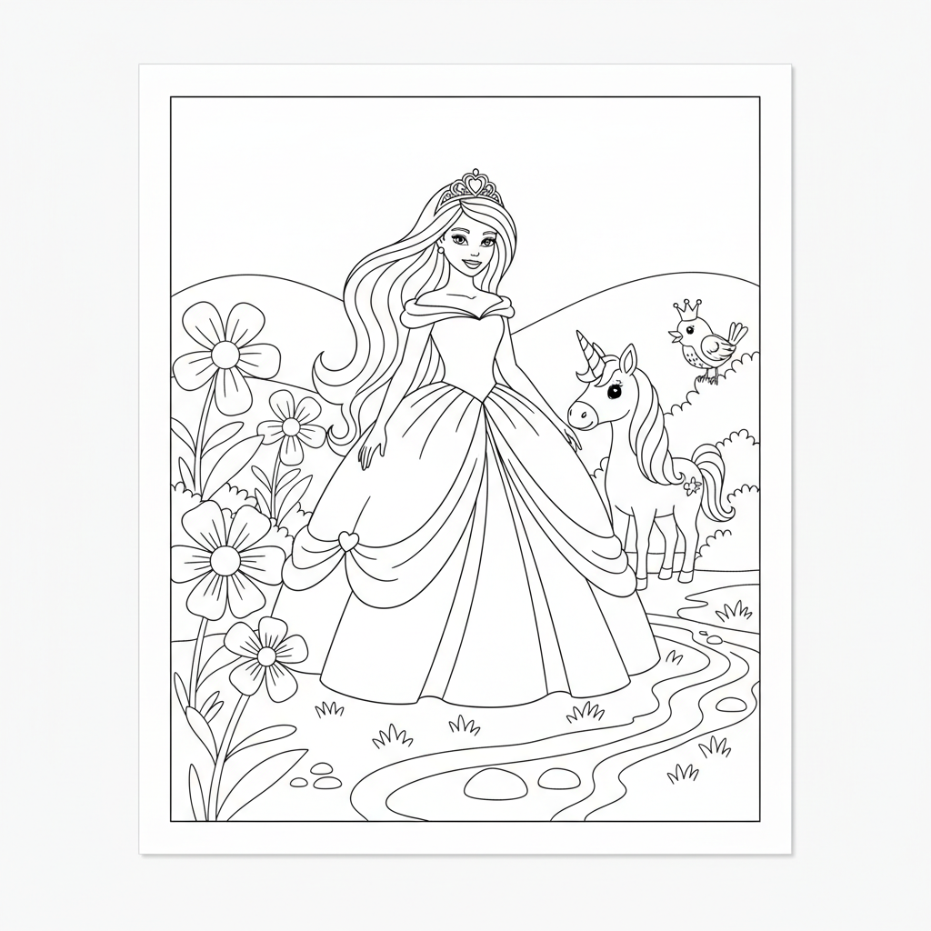 Coloriage barbie princesse coloriage 3