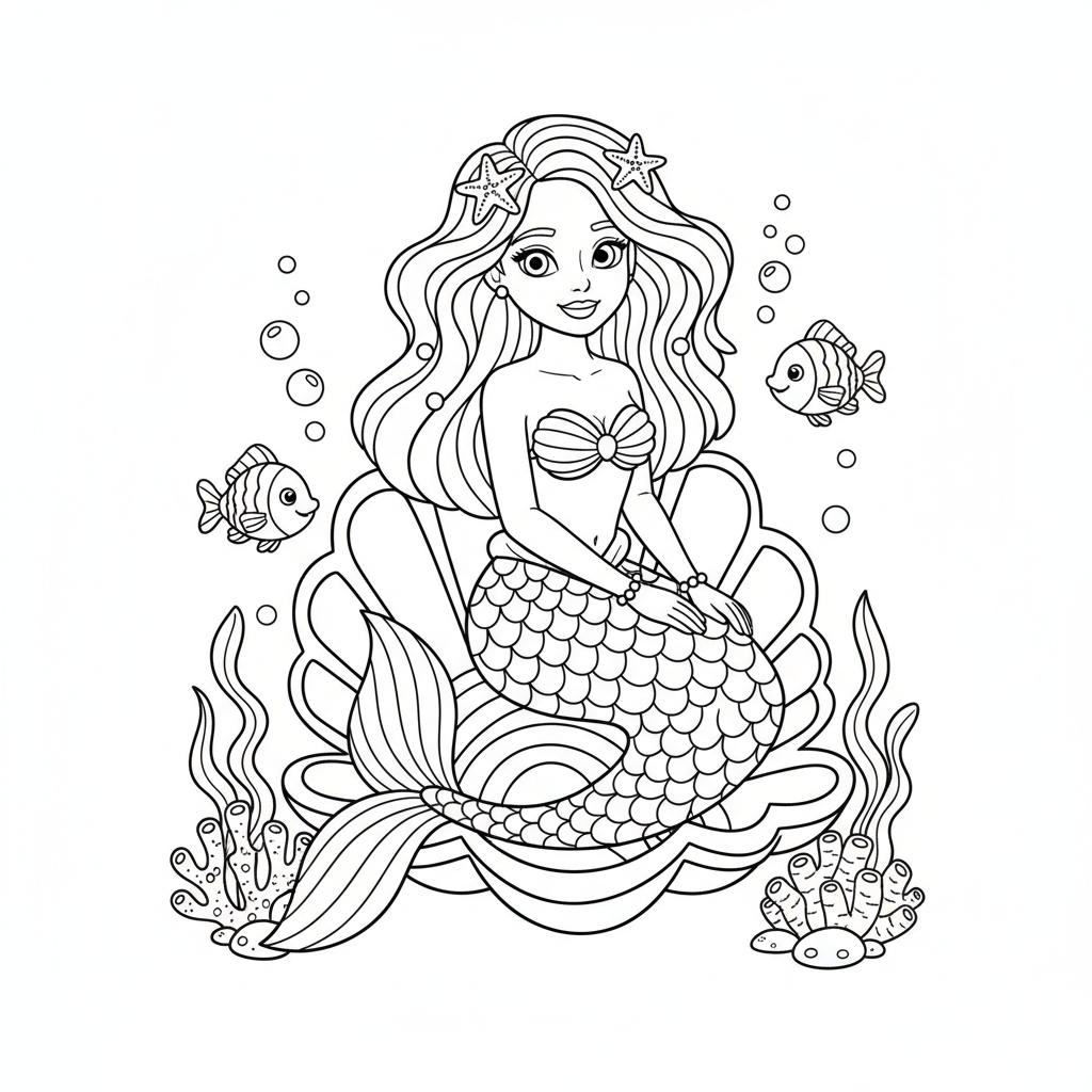 Coloriage barbie sirene coloriage 2