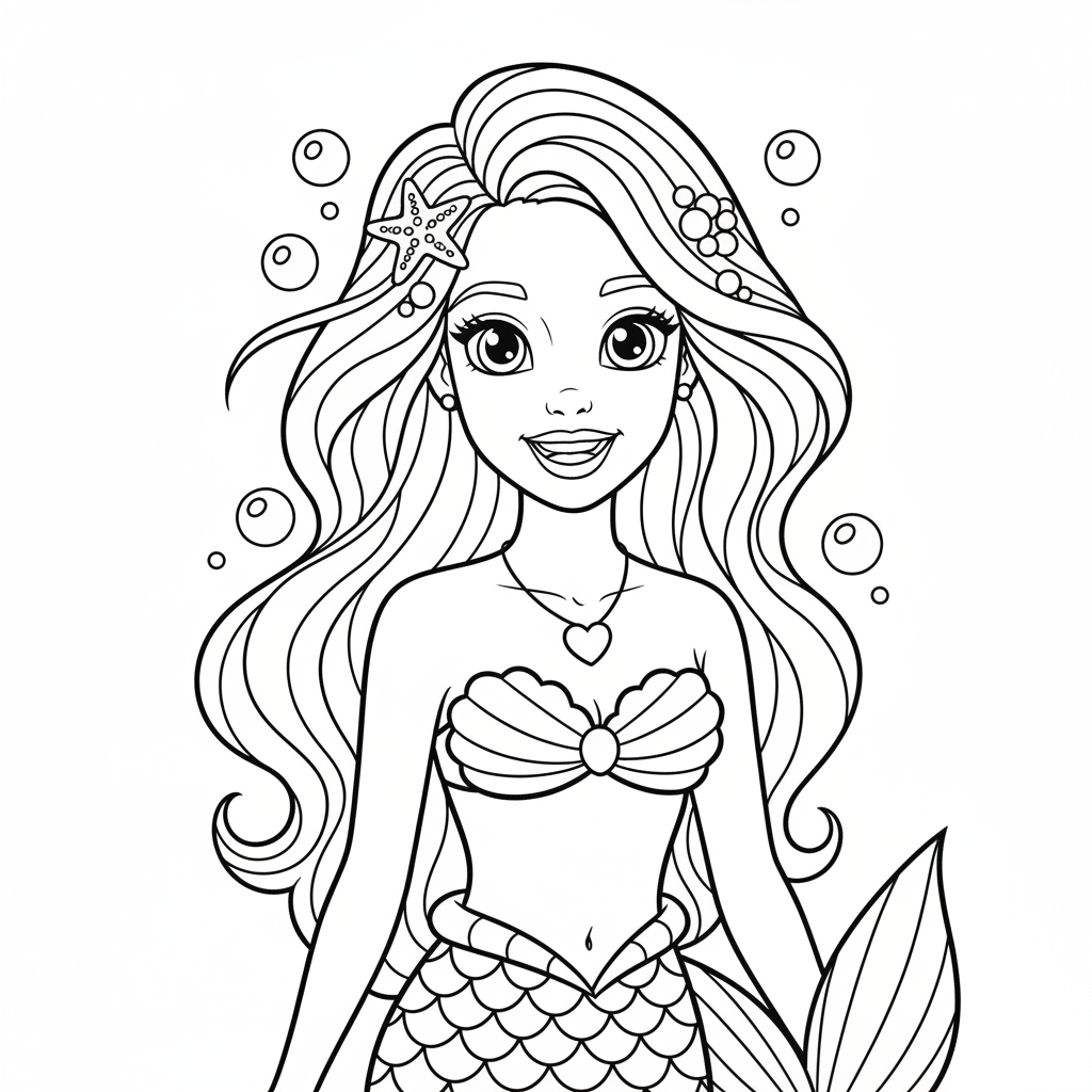 Coloriage barbie sirene coloriage 4