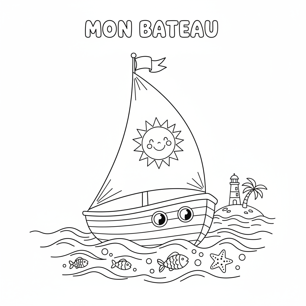 Coloriage bateau coloriage 2