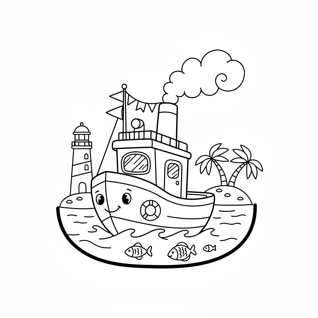 Coloriage bateaux coloriage 2