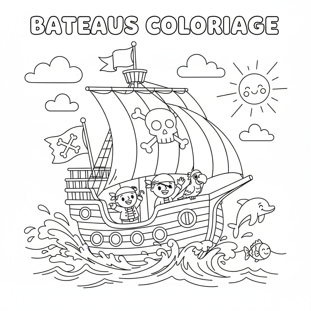 Coloriage bateaux coloriage 5