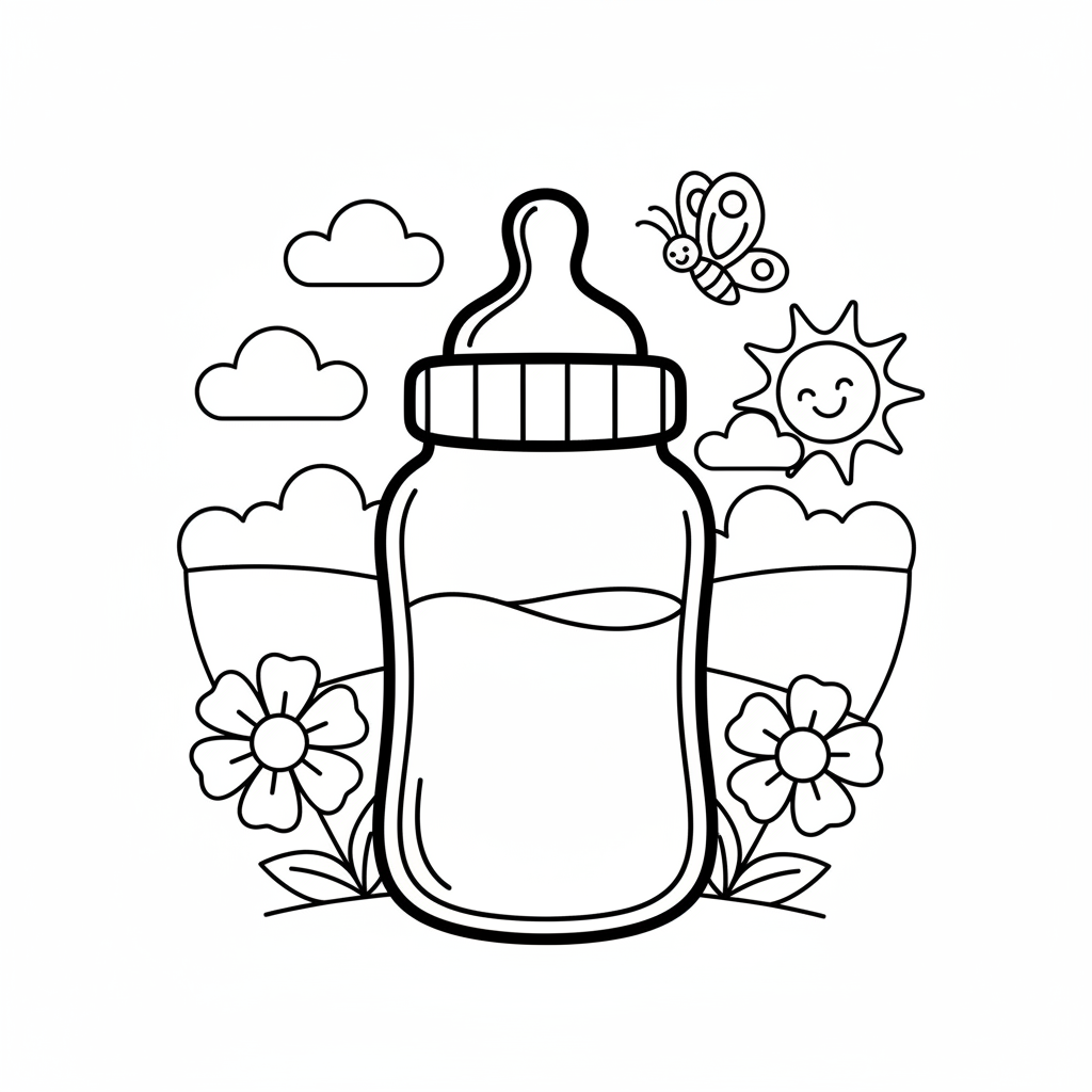 Coloriage biberon coloriage 3