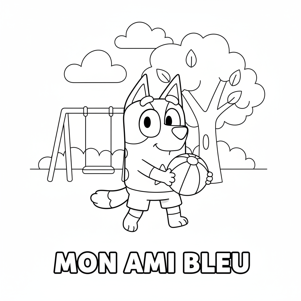 Bluey Coloriage Gratuit à Imprimer pour les Enfants