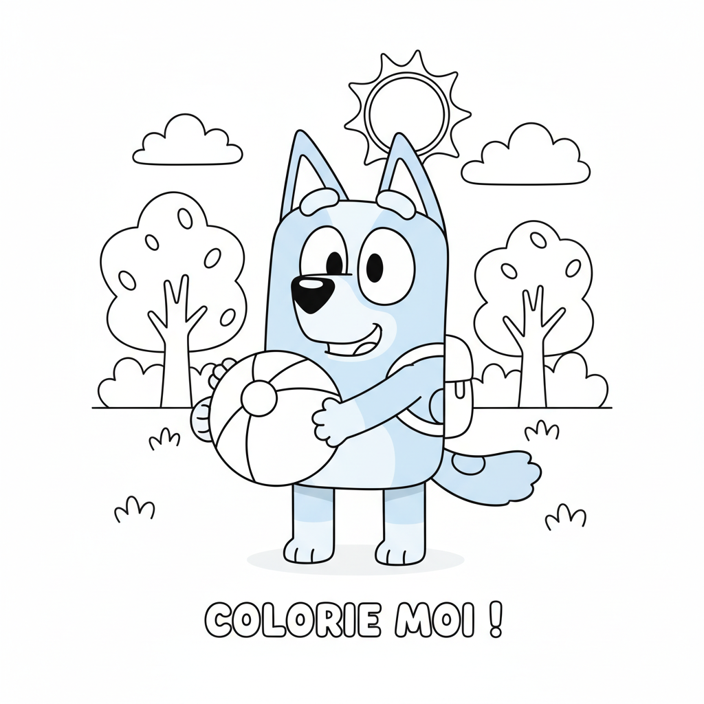 Coloriage bluey dessin animé coloriage 1