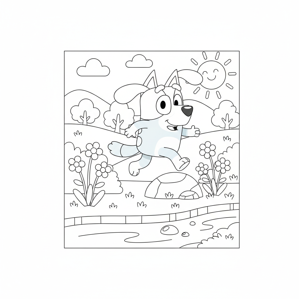 Coloriage bluey dessin animé coloriage 3