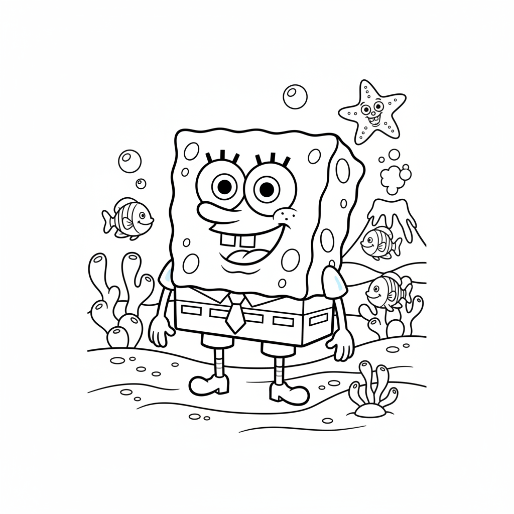 Coloriage bob l'éponge coloriage 3