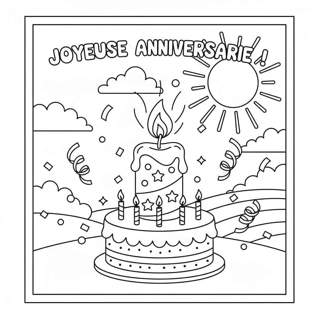 Coloriage bougie coloriage 3