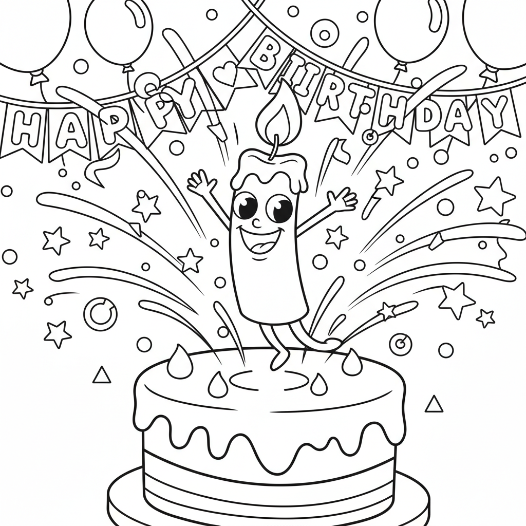 Coloriage bougie coloriage 5