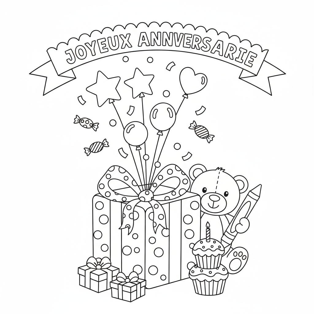 Coloriage Cadeau Coloriage Gratuit à Imprimer