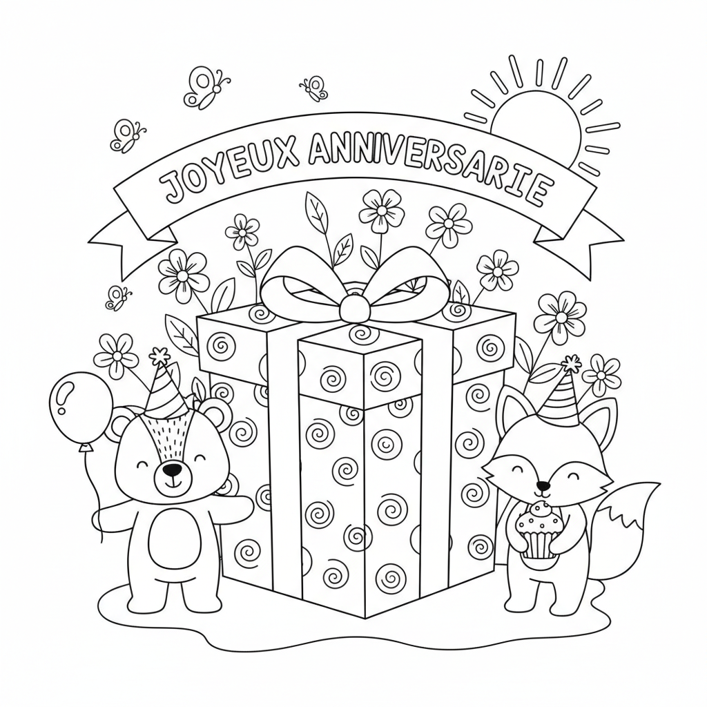 Coloriage cadeau coloriage 3